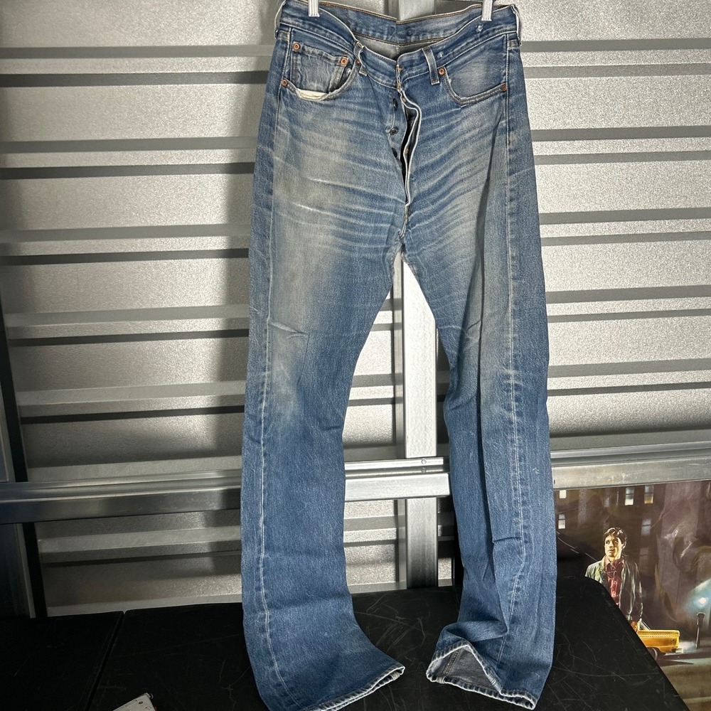 VINTAGE Levi 501 Jeans Mens 36x36 Blue Straight Leg Distressed Grunge Workwear